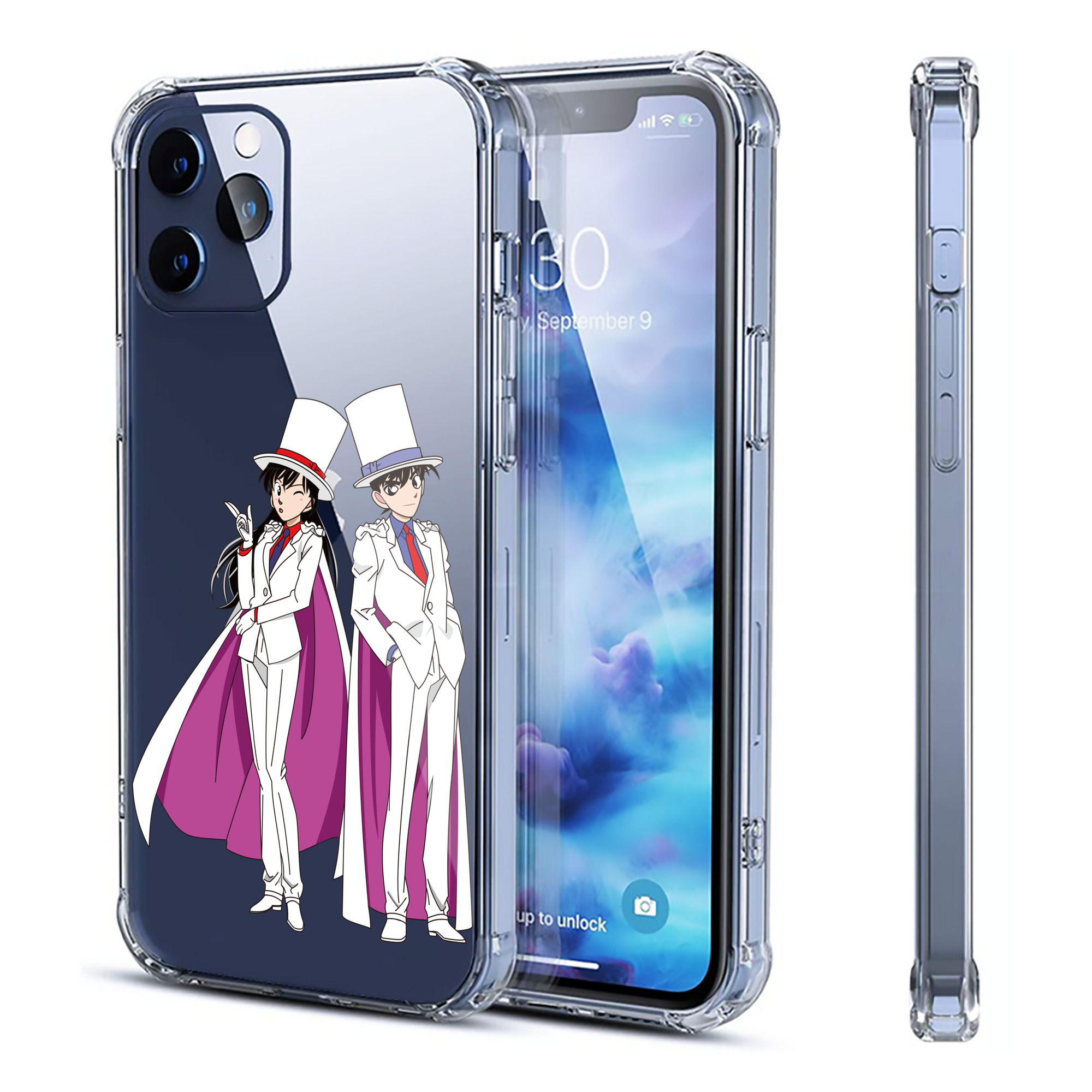 （画像用） 名探偵コナン くろば かいと Detective Conan Kuroba Kaito 【iPhone 12シリーズ対応】透明スマホケース（クリアソフトケース）